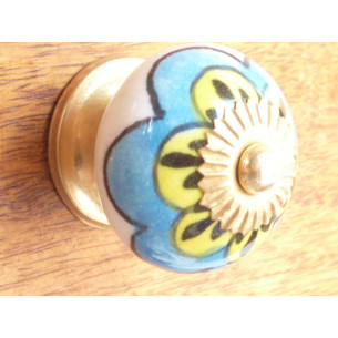 turquoise fleur jaune