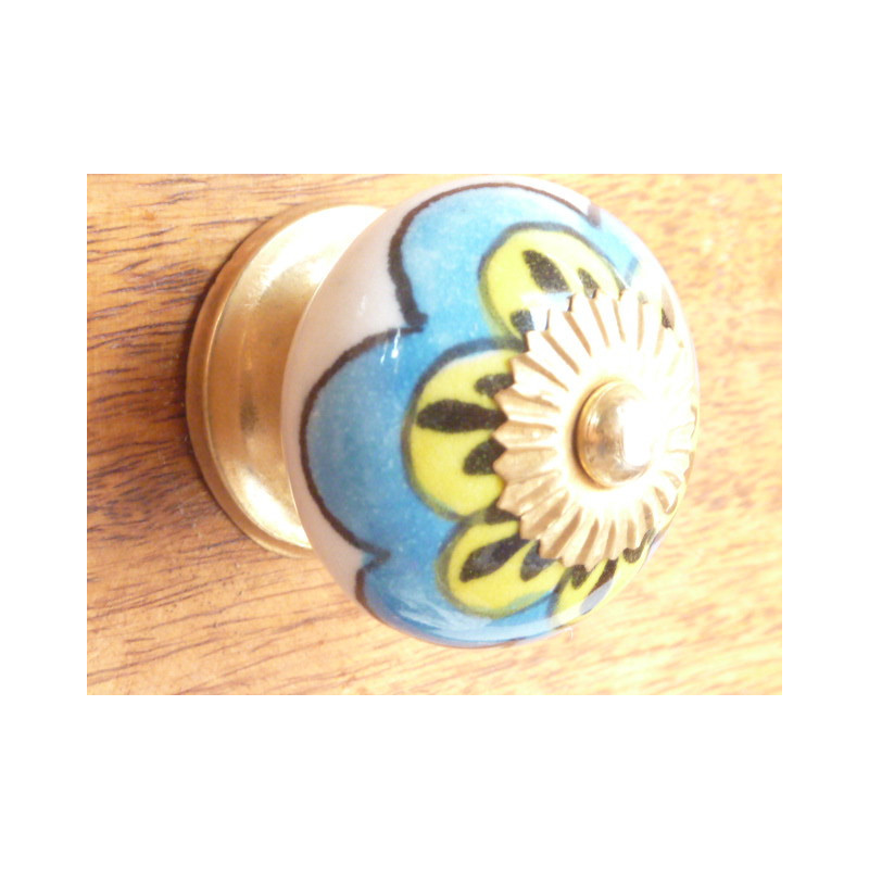 turquoise fleur jaune