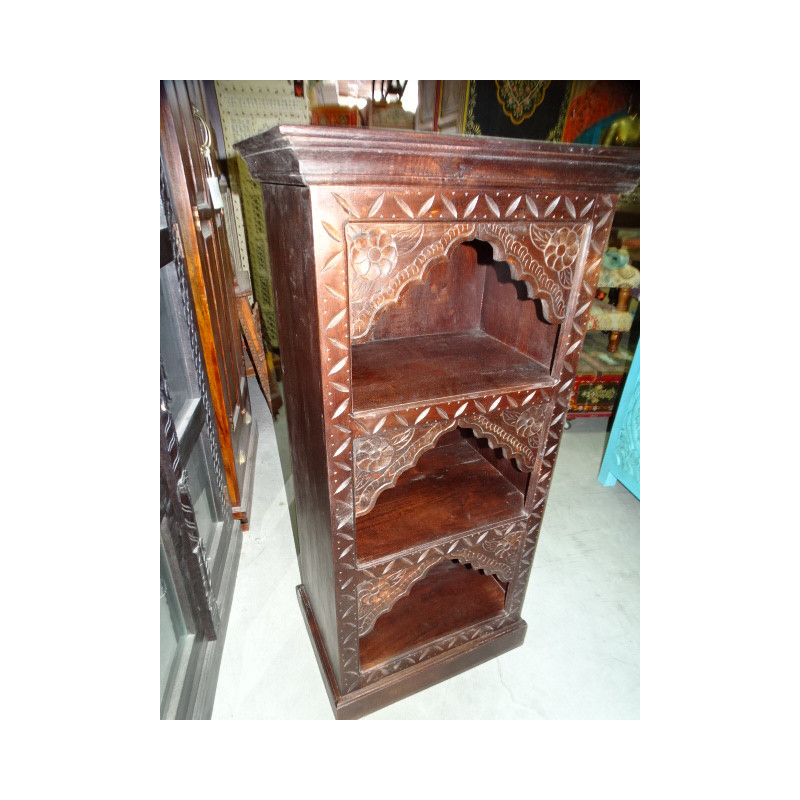 Librería columna patinada oscura con 3 arcos de 120 cm de altura