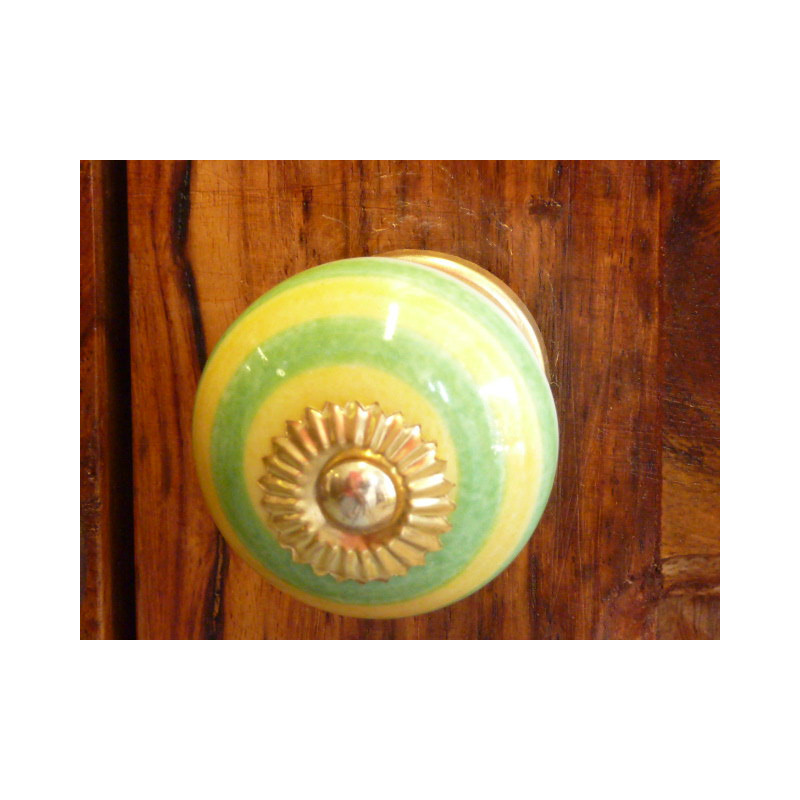 Boutons en porcelaine acidulé jaune vert pomme