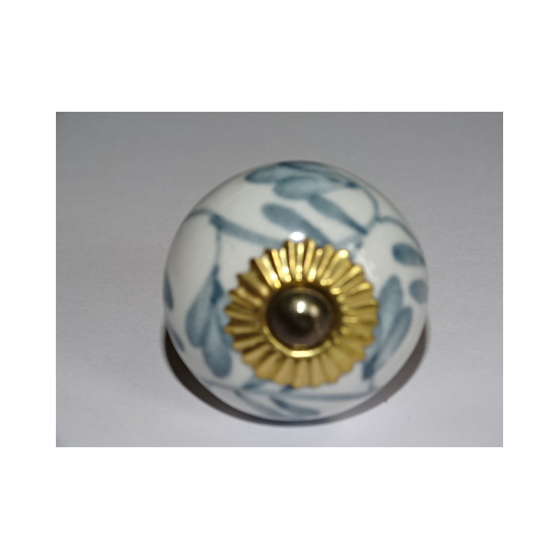 Spring green drawer or door knobs and red flower