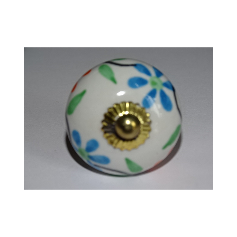 Orange and turquoise drawer knobs or flower holders