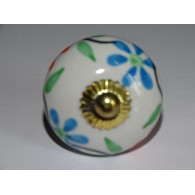 Boutons de tiroirs ou porte fleurs orange et turquoise