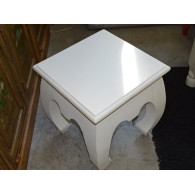 Hocker Opium 40x40 cm weiße Patina.
