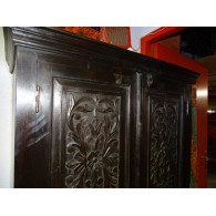 cabinet carved flowers dark patina
