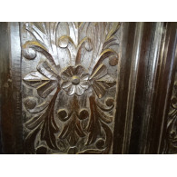 cabinet carved flowers dark patina