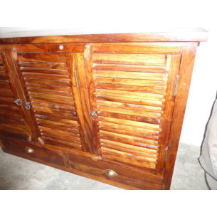 Buffet / porte vasque palissandre 2 tiroirs