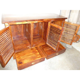 Buffet / porte vasque palissandre 2 tiroirs