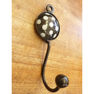 Black round ceramic hook...