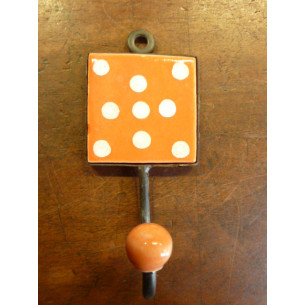Mini patère orange ciel à pois