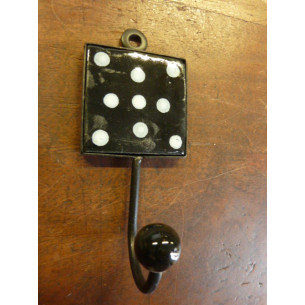 Mini patère noire ciel à pois