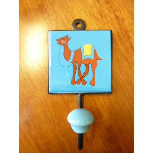 patère 8x8 cm Chameau bleu