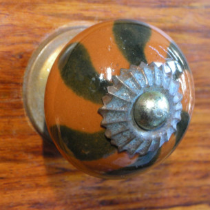 Porcelain knobs brown black