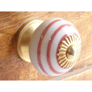 Porcelain knobs white line red