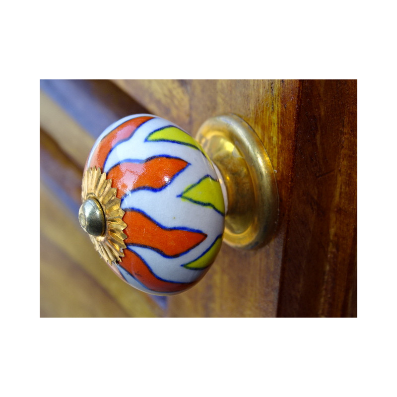 Porcelain knobs sun orange