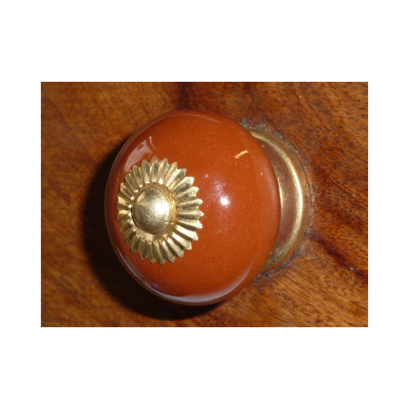 Boutons en porcelaine UNIS marron foncé