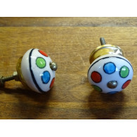 Poignée en porcelaine ronds muticolor
