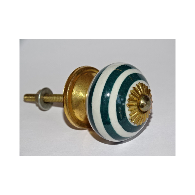 Emerald green spiral cabinet handle