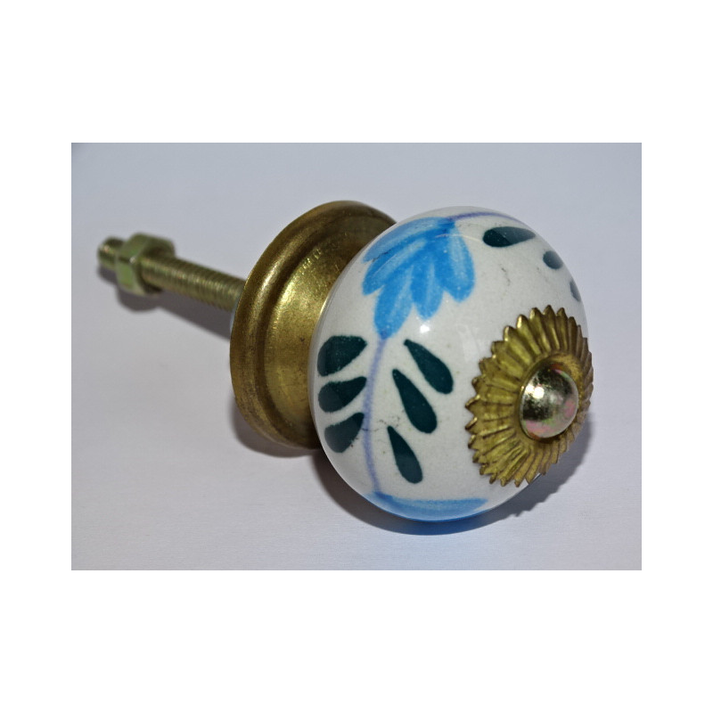 Handle of foliage green and turquoise