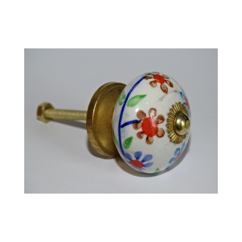 Ceramic cabinet knob multi flower