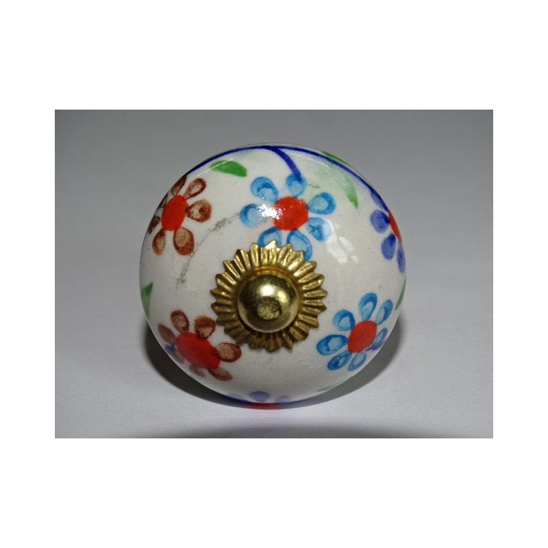Ceramic cabinet knob multi flower