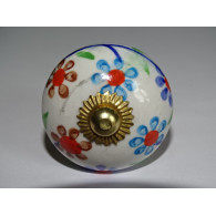 Poignée en porcelaine multi fleurs