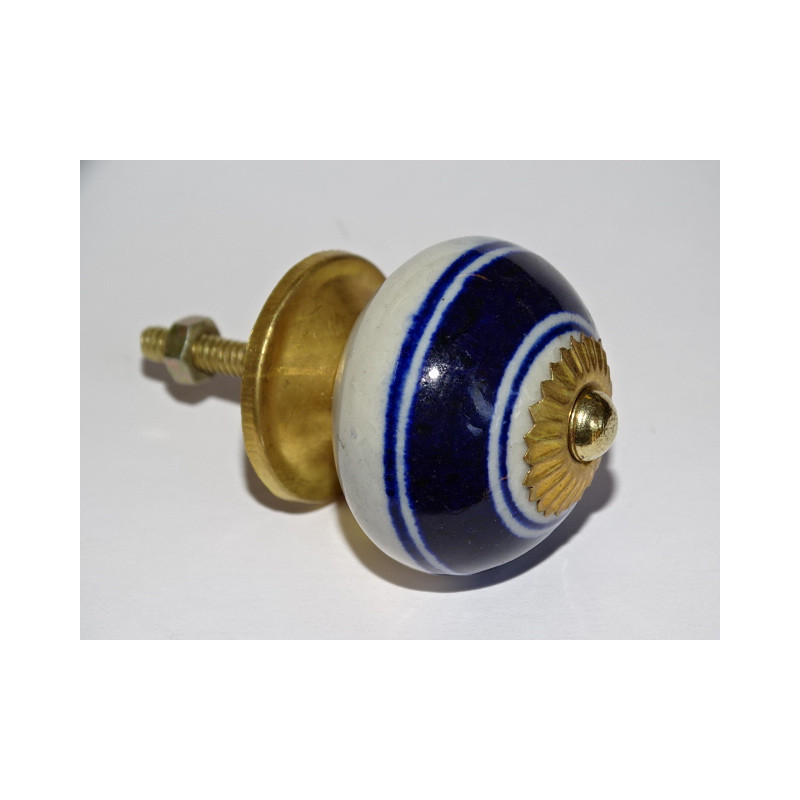 Poignée de meuble avec bandes bleues outremer