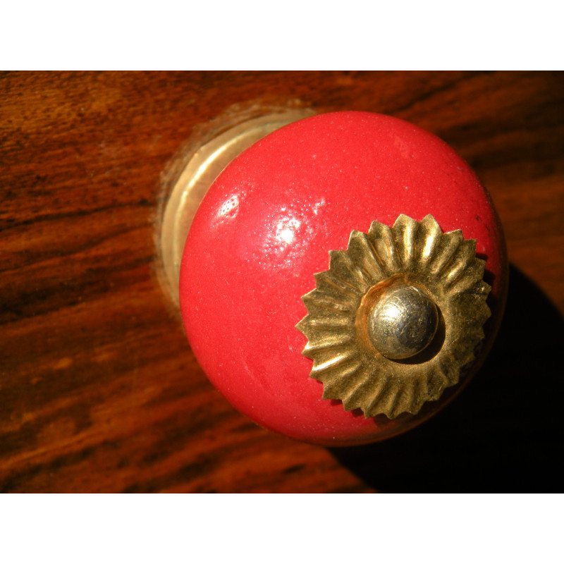Porcelain knobs unis vermillon