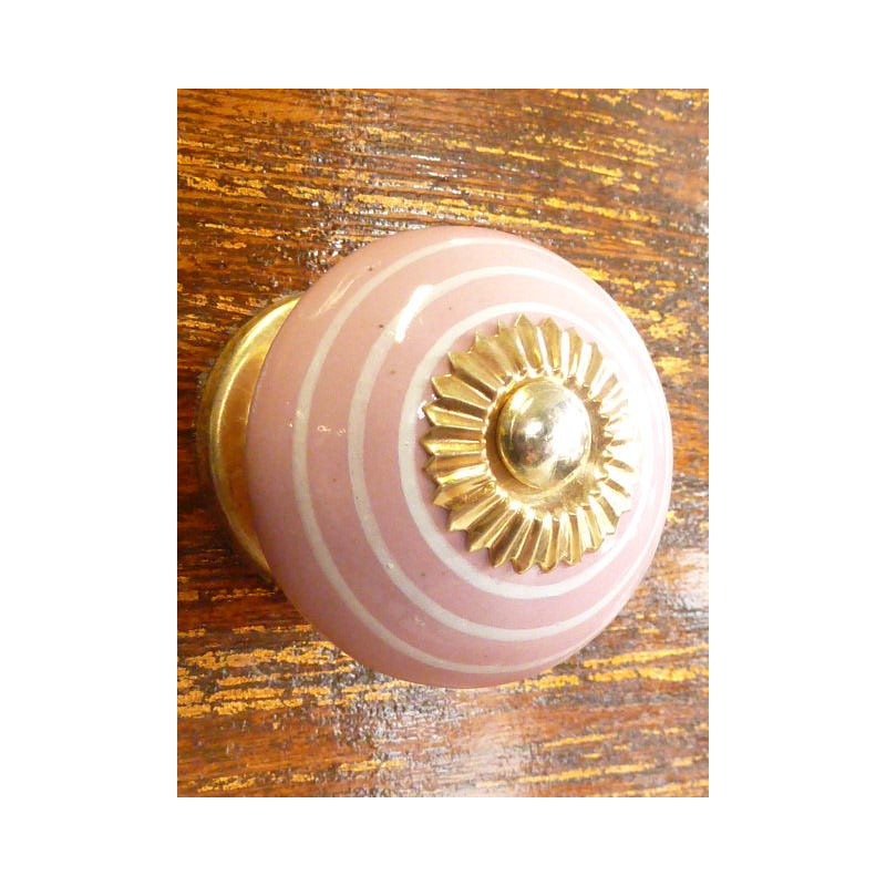 Perillas de los cajones de porcelana trait blanco/rose