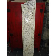 Paravent rond fleurs blanc poncé