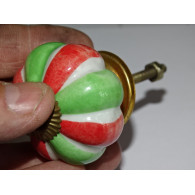 Boutons citrouille guimauve verte et rouge