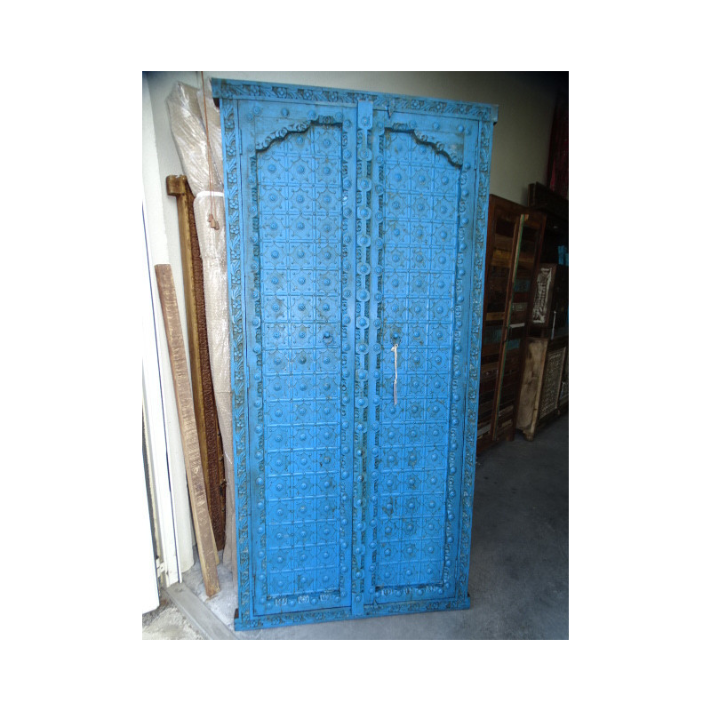 Portes de placard turquoise avec arche en 93 X 195 cm