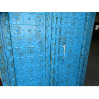 Turquoise cupboard doors with arch in 93 X 195 cm