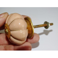 Boutons citrouille beige rosé traits dorés