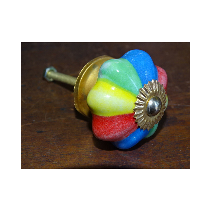 Ceramic cabinet knob pumpkin multicolor