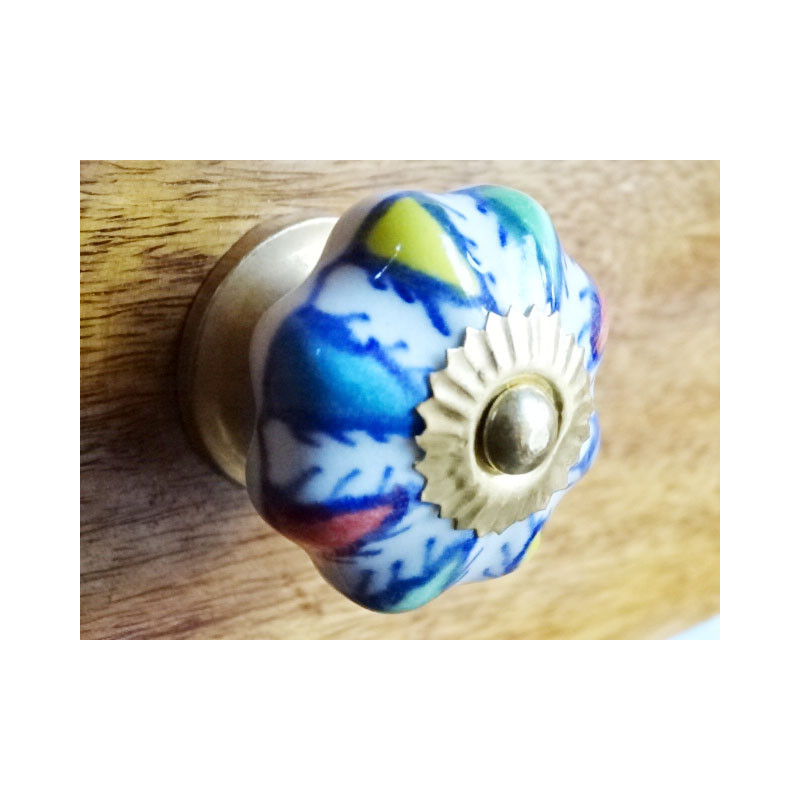 Poignée en porcelaine citrouille triangle multicolor