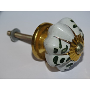 Pulsanti di zucca 35 mm verde con le caratteristiche d'oro d'epoca