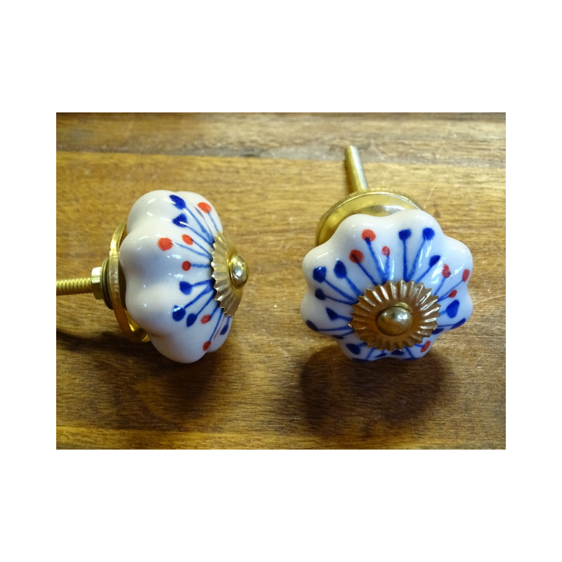 Manico in porcellana zucca blu stami