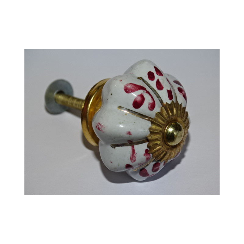 Red vintage pumpkin buttons 35 mm with golden strokes