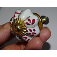 Manija Calabaza 35 mm rojo vintage con líneas oro