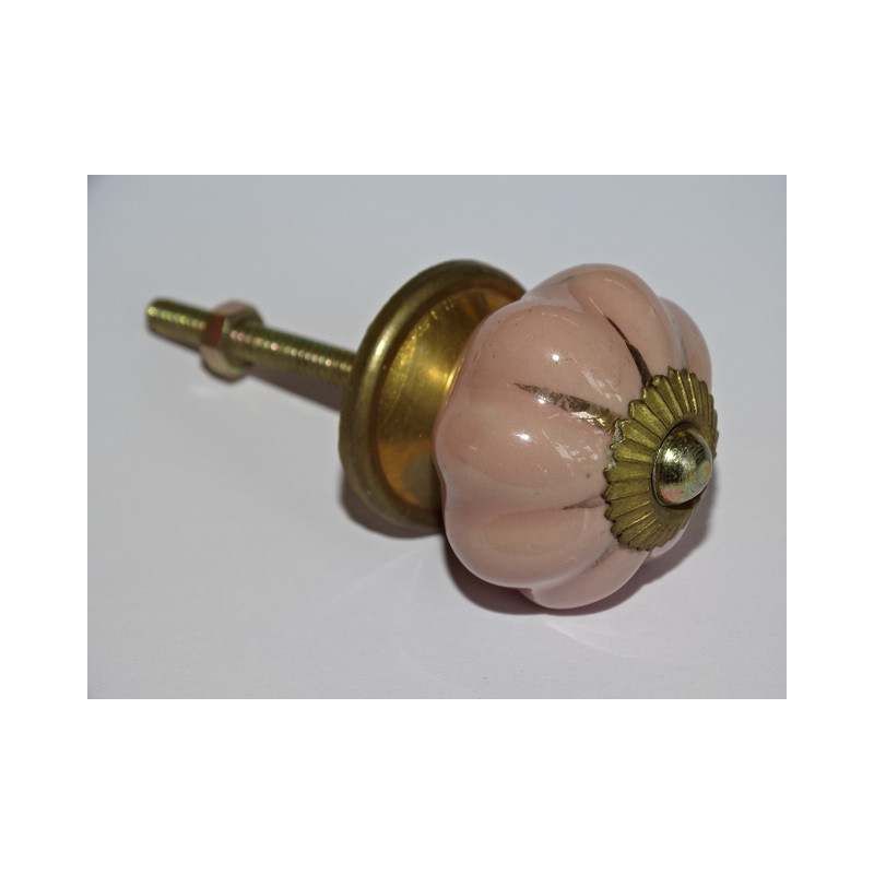 Botones de calabaza de color beige rosa de 35 mm con líneas de oro
