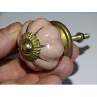 Botones de calabaza de color beige rosa de 35 mm con líneas de oro