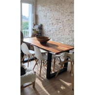 Solid acacia table with non-edged edges  220x100 cm