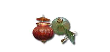 Globe citrouille en verre 13x13x20 cm