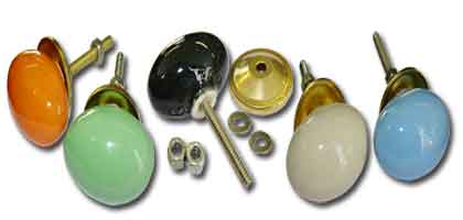 Buttons, knobs and door handles and drawer porcelain, ceramic handles.